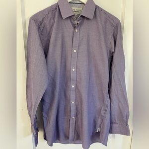 Mens Ted Baker Endurance button up dress shirt size 16 neck. Purple check